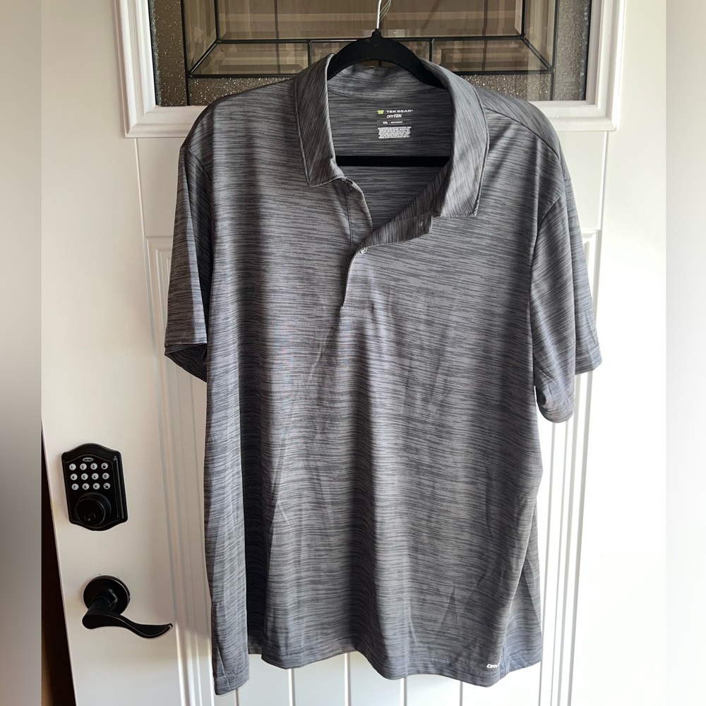 Tek Gear Grey Athletic Collared Button Up Size XXlarge